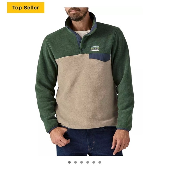 Patagonia Men's XXL Lightweight Synchilla Snap-T Fleece Pullover NWT Green Grey - Picture 8 of 10